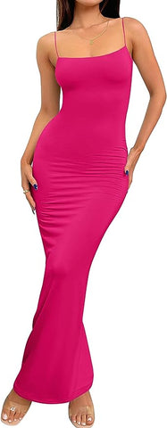 pink long dress